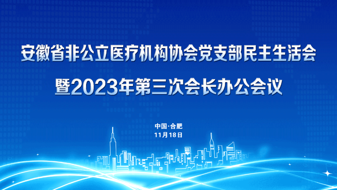 安徽省非公立医疗机构协会2023年第三次会长办公会在我院圆满召开